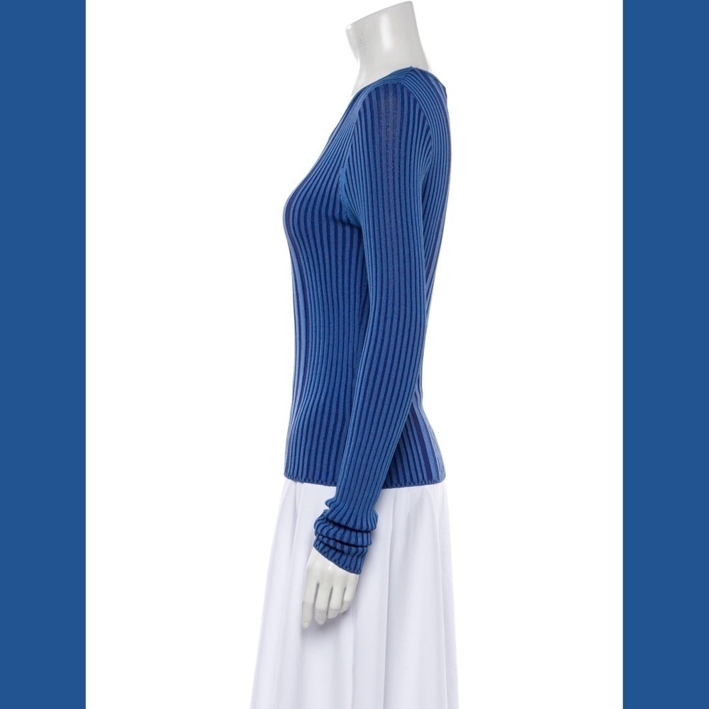 Altuzarra Blue Striped Viscose Sweater Top SMALL - Picture 2 of 7
